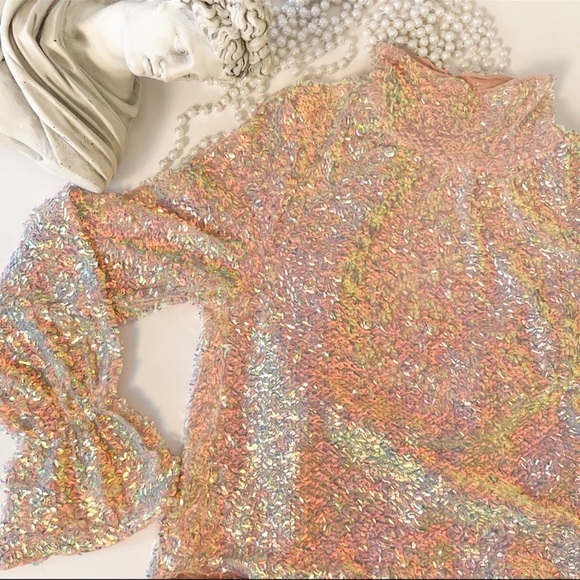 Free People Moonstruck Sequin Open Back Top - Picture 7 of 13